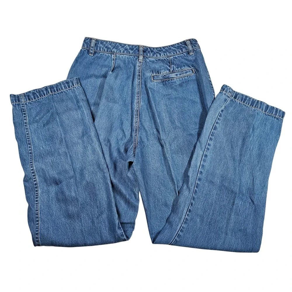 Vintage So Blue High‎ Waist Baggy Straight Leg Denim Jeans Medium Wash Size 8